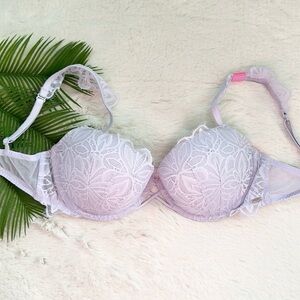 NWT VS PINK Date Push Up Bra Purple Lace size 32DD